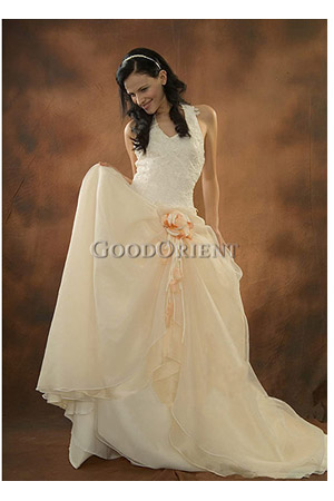 champagne wedding gown